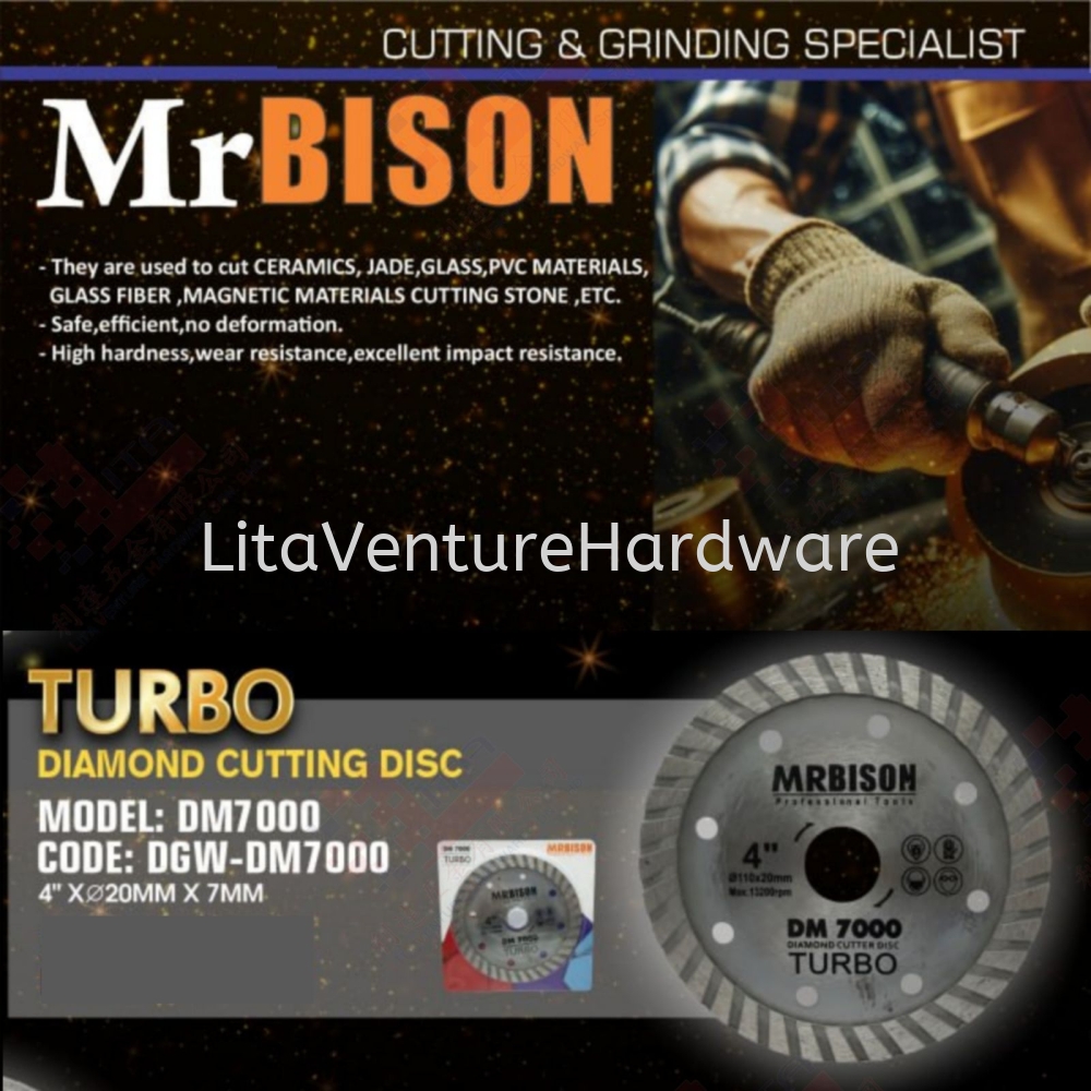 MR.BISON BRAND TURBO DIAMOND CUTTING DISC - DM7000