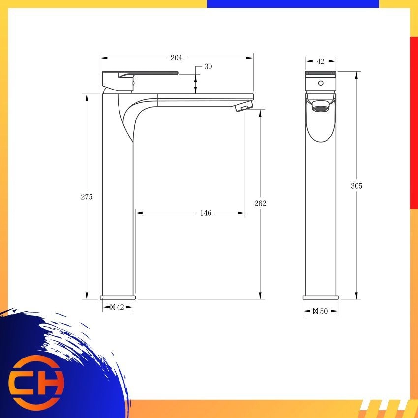 SORENTO BASIN MIXER TAP SRTWT8249 High Basin Mixer Tap 