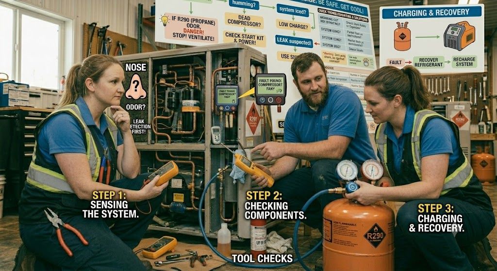 R290 troubleshooting step by step