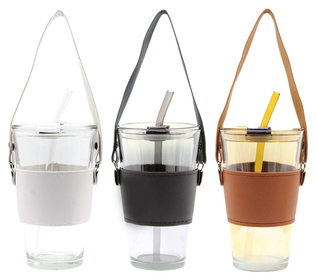 AM67 — AUTO MUG GLASS WITH STRAW 450ml [NEW PRODUCT 2026]