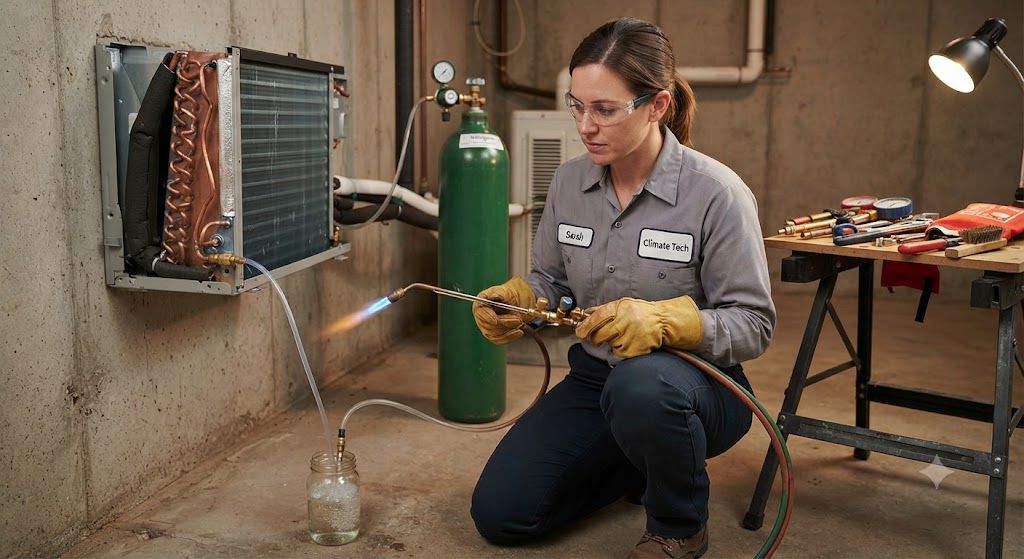 HVAC brazing techniques for split AC installation