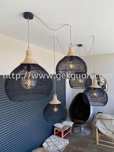 HAN 098 - RATTAN CEILING LAMP