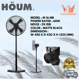 HOUM Stand Fan M 16 MB with AC Motor / KUTCHENHAUSS