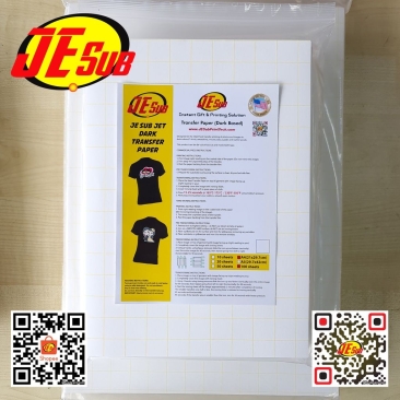 Dark Transfer Paper USA A4 / A3 Size - Inkjet / Pigment Printing Heat Transfer Paper - JE SUB Jet Dark Transfer Paper