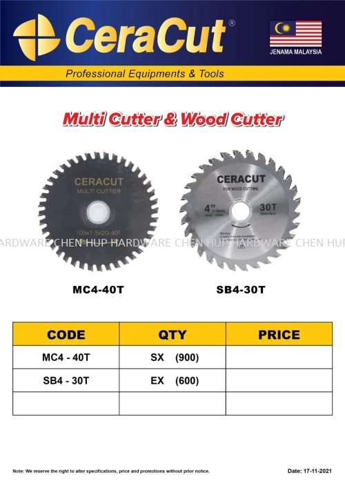 Multi Cutter & Wood Cutter MC4-40T & SB4-30T