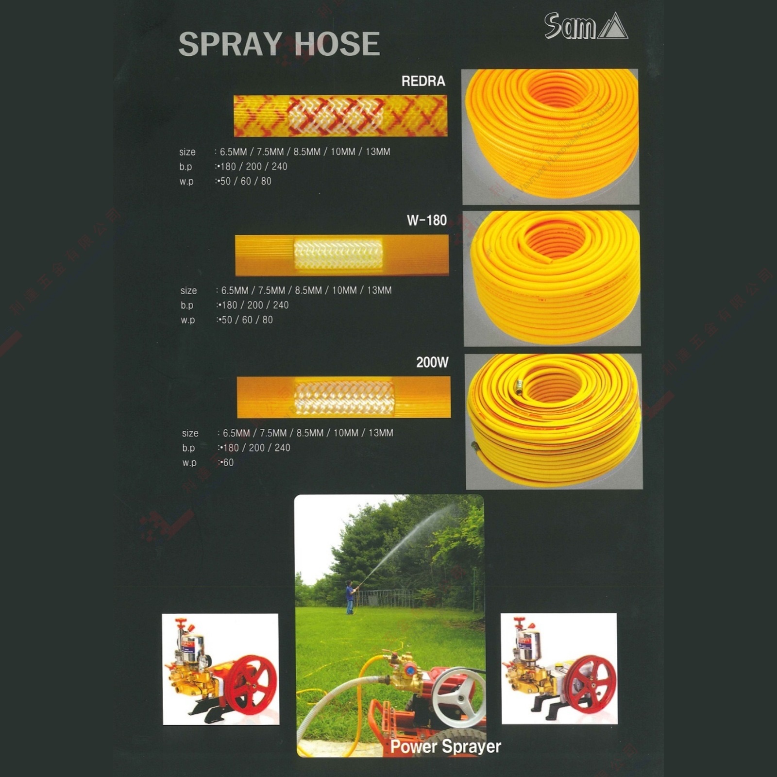SAM BRAND SPRAY HOSE - REDRA W180 200W