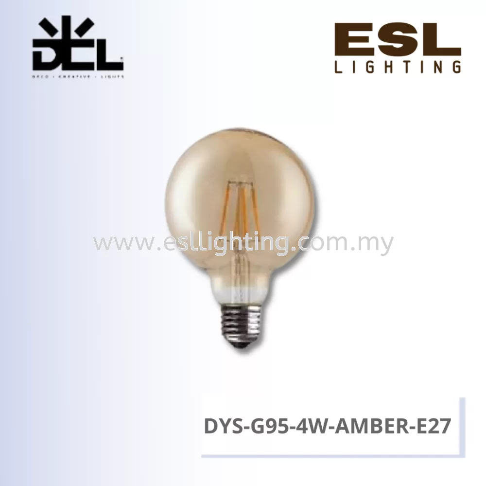 DCL LED FILAMENT BULB E27 4W - DYS-G95-4W-AMBER-E27