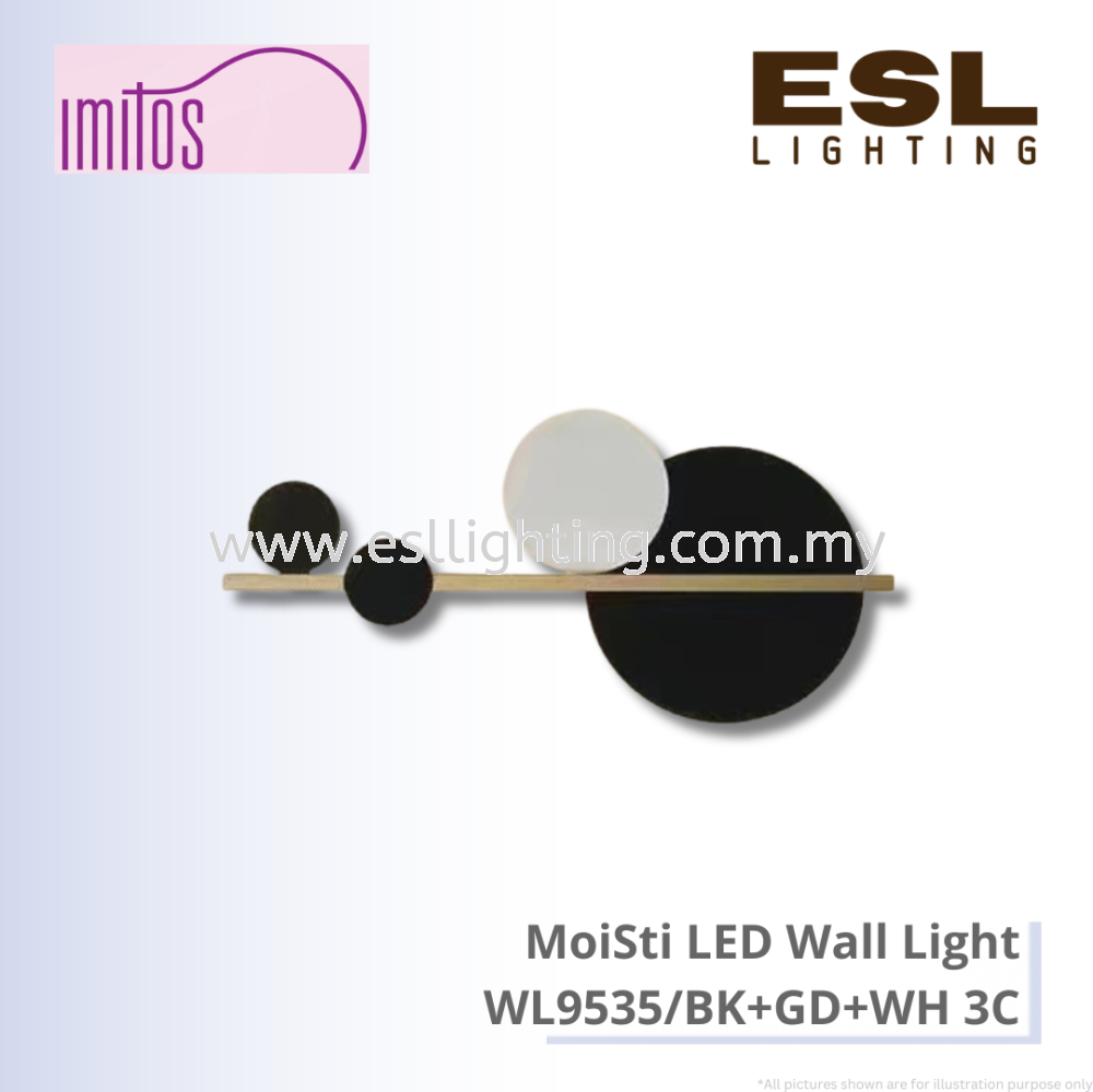 IMITOS MoiSti LED Wall Light - WL9535/BK+GD+WH 3C
