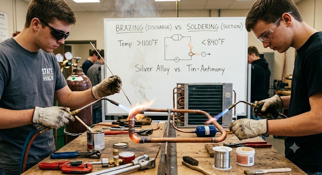 refrigeration technician brazing vs soldering skills