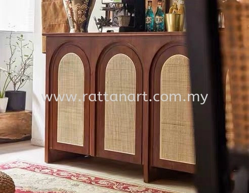 ARCHIE. WOODEN RATTAN CABINET