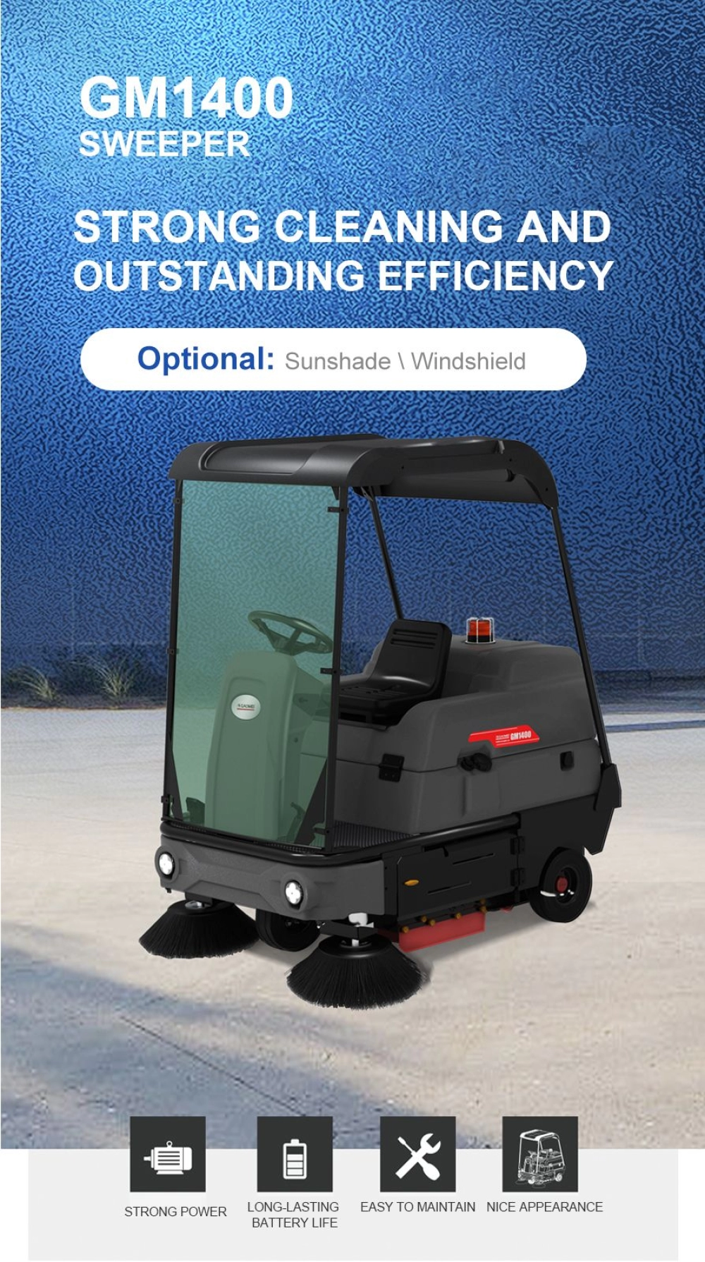 GM1400 - RIDE ON SWEEPER