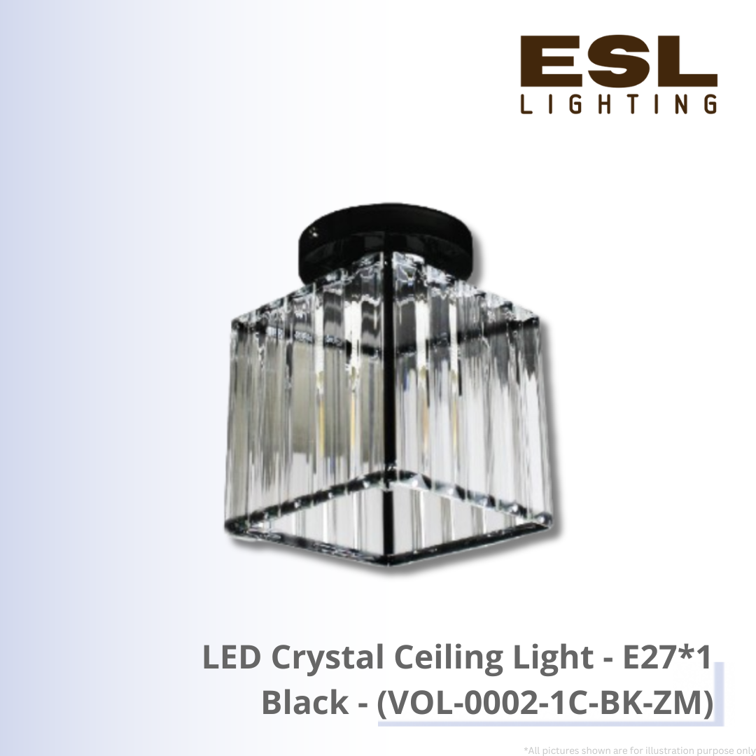LED Ceiling Light E27*1 Black - VOL-0002-1C-BK-ZM