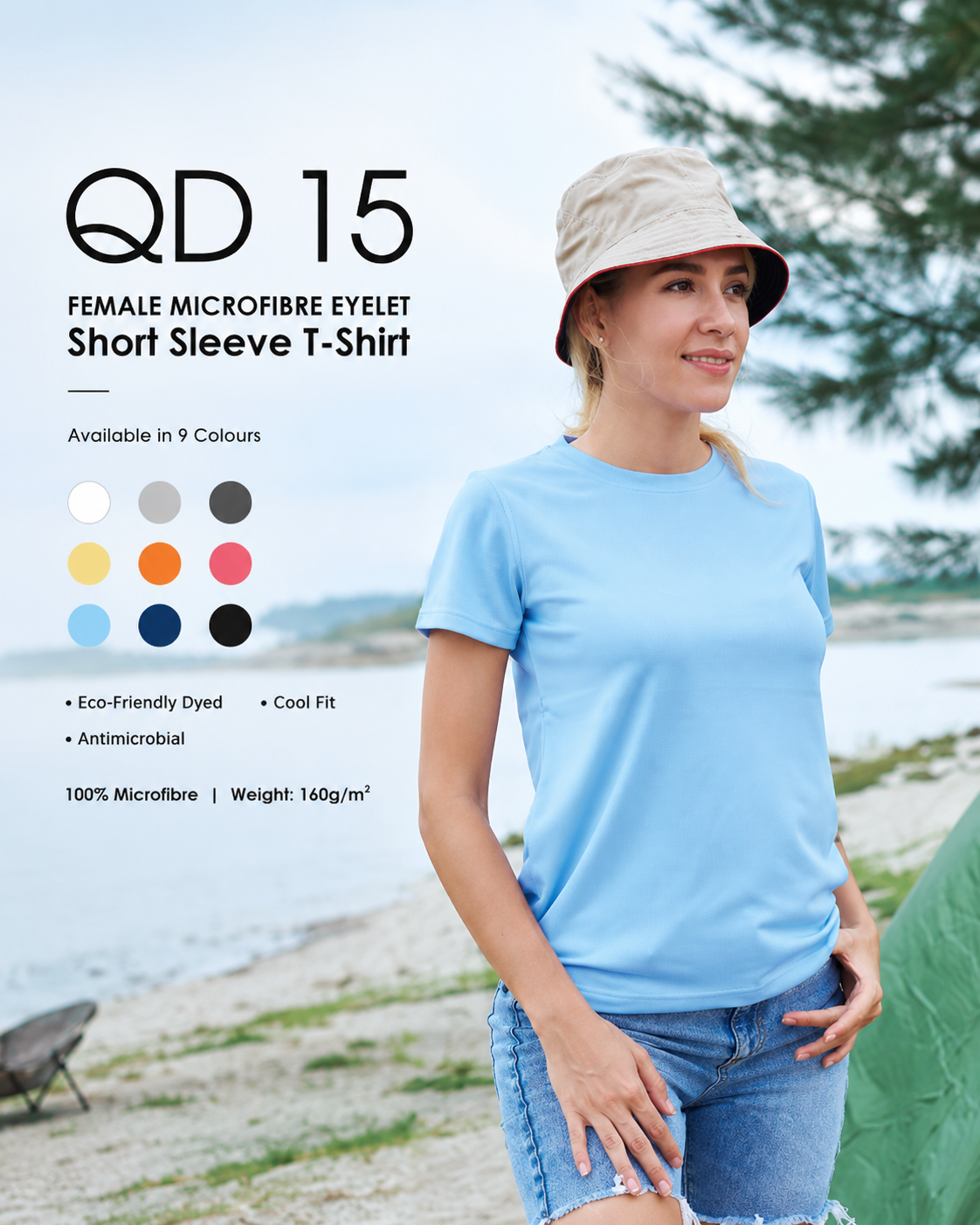 Women's Quick Dry Round Neck T-Shirt - QD15