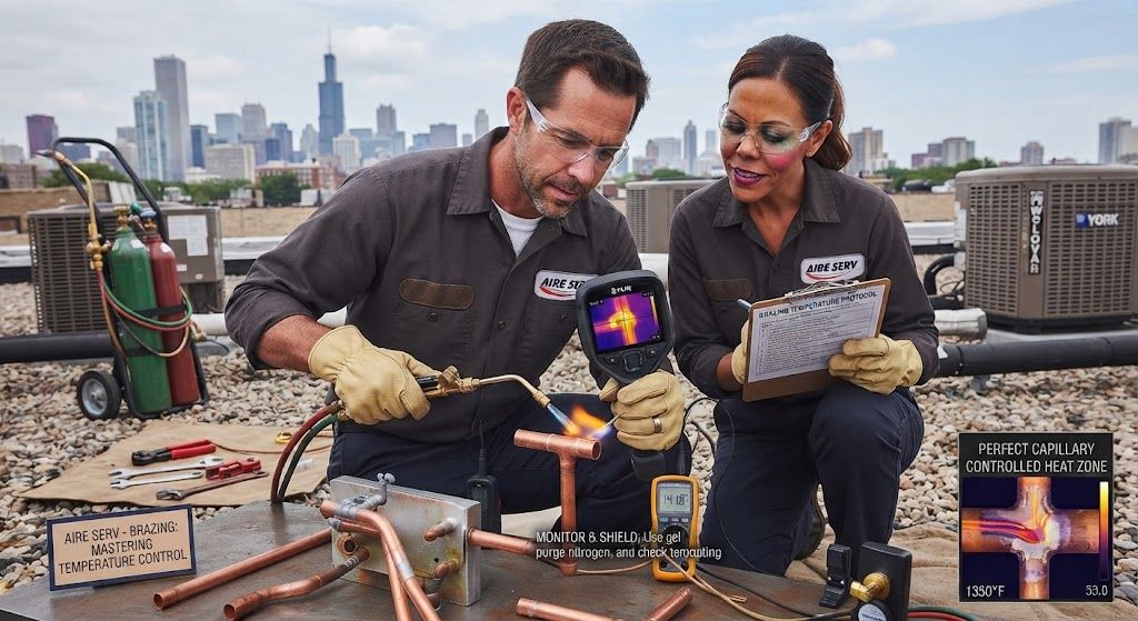 HVAC refrigeration brazing flame temperature control