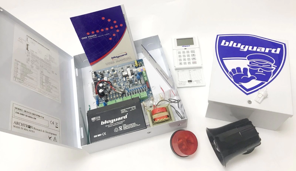 Bluguard V16-Plus LCD 9 Zone Security Home Alarm System Package