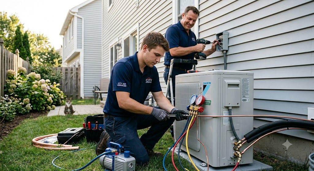 Residential inverter air conditioner installation