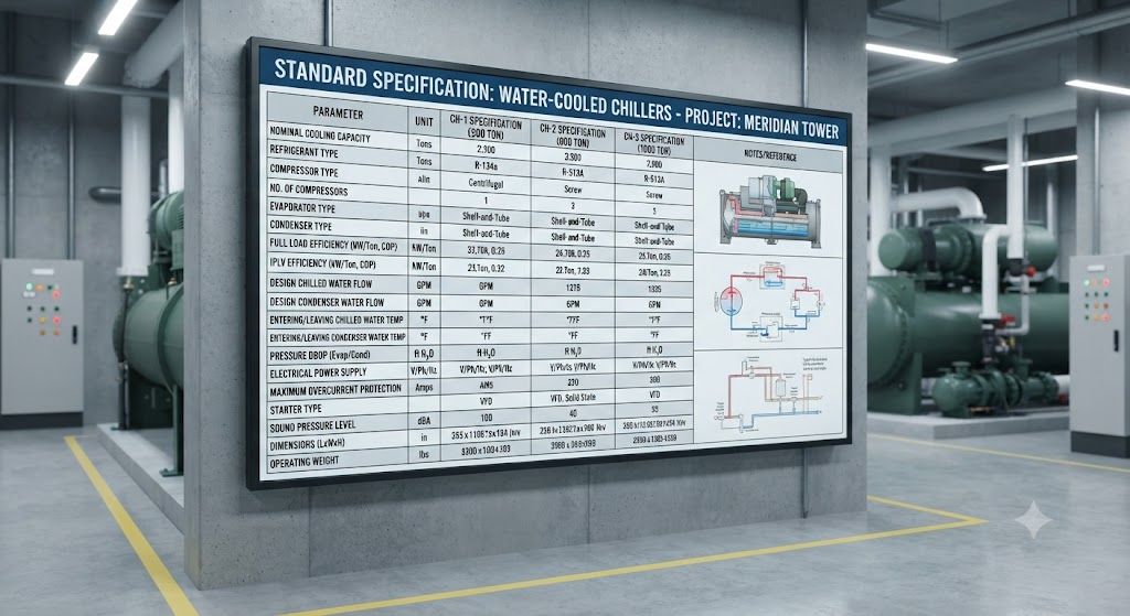 Standard specification for water-cooled chillers