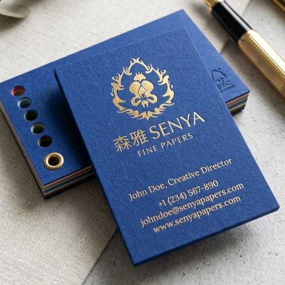 Business Card 480gsm Royal Blue Cotton Card (FSC)