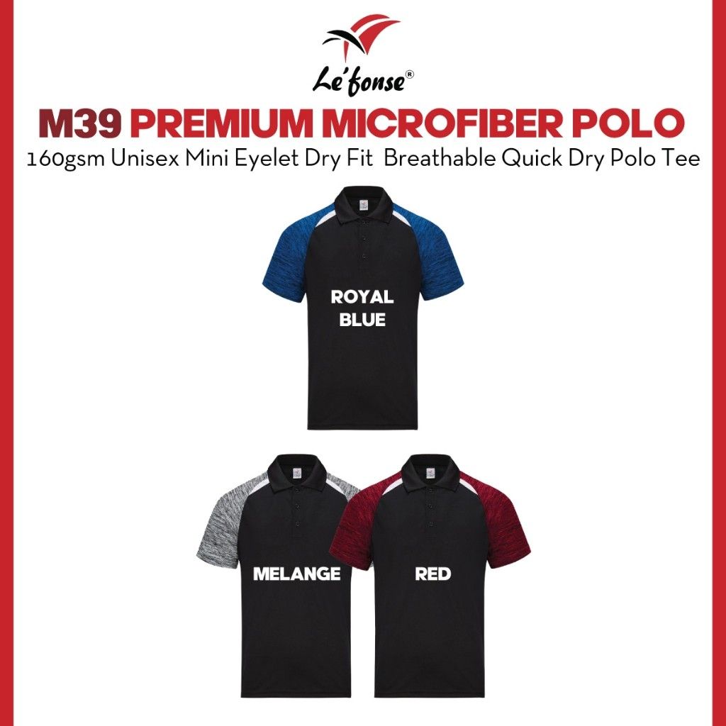 LEFONSE Premium Dri-Fit Microfiber Polo T-Shirt Unisex M3900