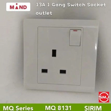 Mind MQ8131 13A 1 Gang Switched Socket Outlet 