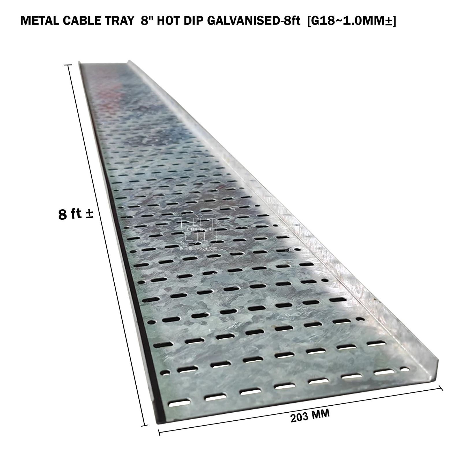 METAL CABLE TRAY 8" HOT DIP GALVANISED 8ft G18 1.0MM卤