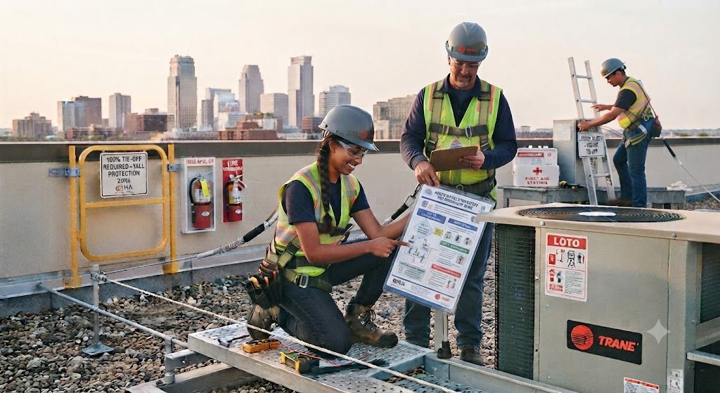 HVAC rooftop installation hazard prevention checklist