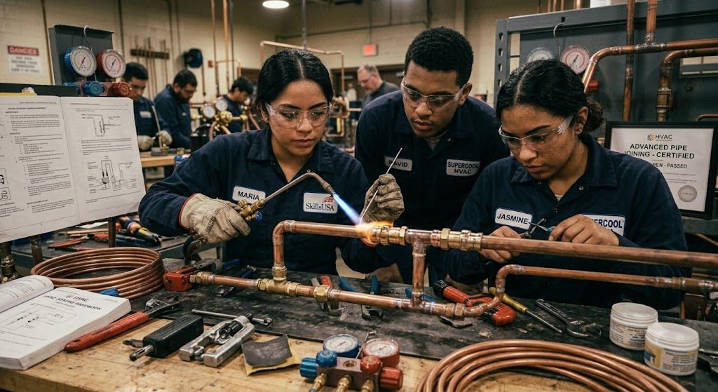 HVAC copper pipe joining methods
