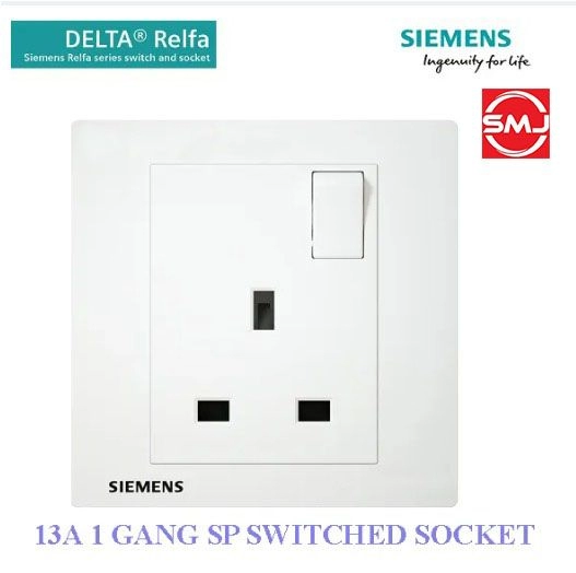 Siemens 13A 1 Gang SP Switched Socket