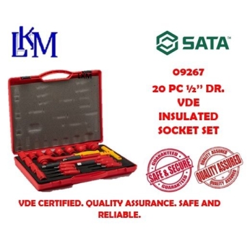 SATA 09267 20PC 1/2" DR. VDE Insulated Socket Set