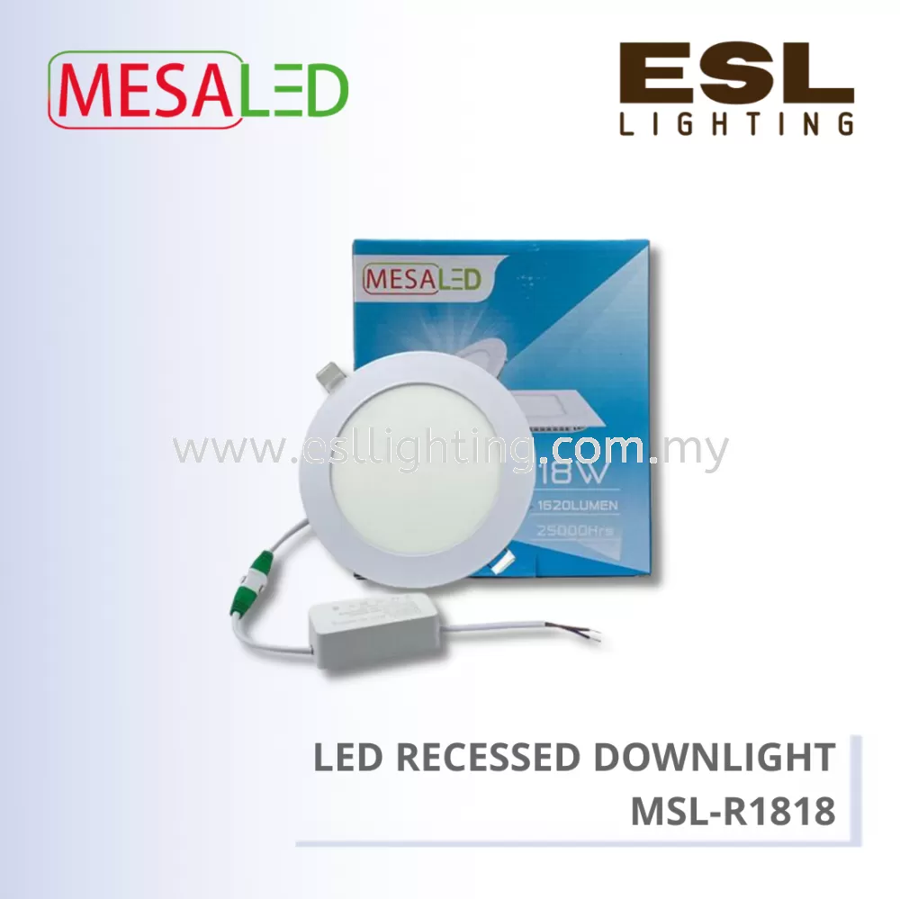 MESALED LED RECESSED DOWNLIGHT 18W ISOLATED DRIVER - MSL-R1818