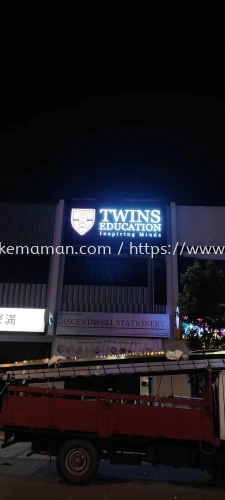 TWINS EDUCTAION OUTDOOR 3D BOX UP LED FRONTLIT LETTERING SIGNBOARD SIGNAGE AT KJERANTUT TEMERLOH PAHANG MALAYSIA