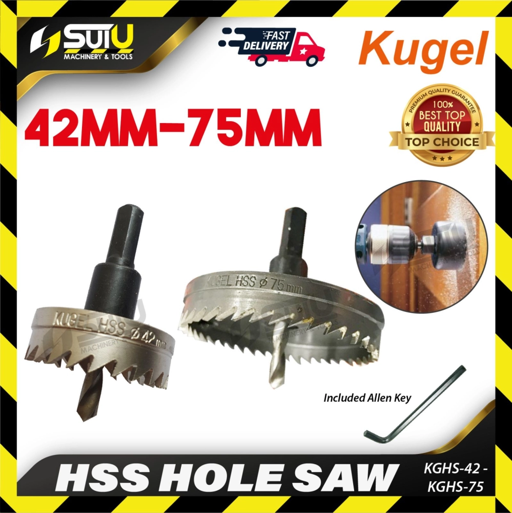 KUGEL KGHS42 / 45 / 50 / 54 / 55 / 60 / 65 / 70 / 75 42-75MM HSS Hole Saw