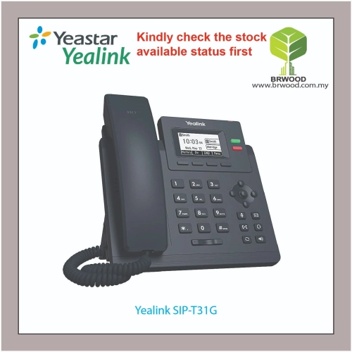 YEALINK SIP-T31G: ENTRY LEVEL IP PHONE WITH 2 LINES & HD VOICE (POE)