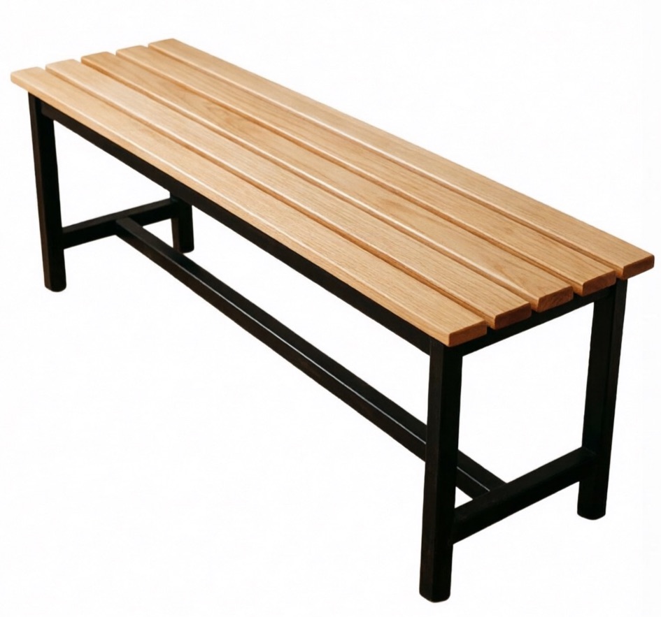 Eyna Wooden Bench With MS Base