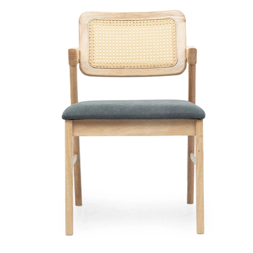 STARK RATTAN Arm Dining Chair Natural / Grey