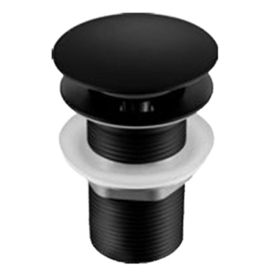 AR-2290A-MB 1 1/4" Push Basin Waste Matt Black – Brass Chrome Pop-Up Basin Waste with Silicone Rubber, 80mm Height