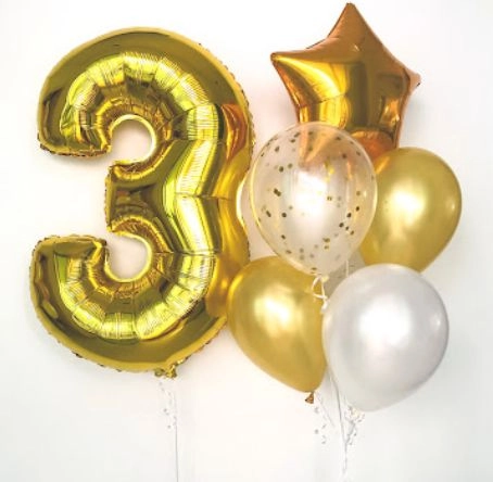 40inch Foil Balloon Number 3 - Gold (FB-40-3G)