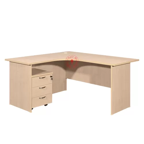 Left Side L Shape Table c/w Mobile 3D | Right Side L Shape Table with Drawer | Meja L Shape 3D