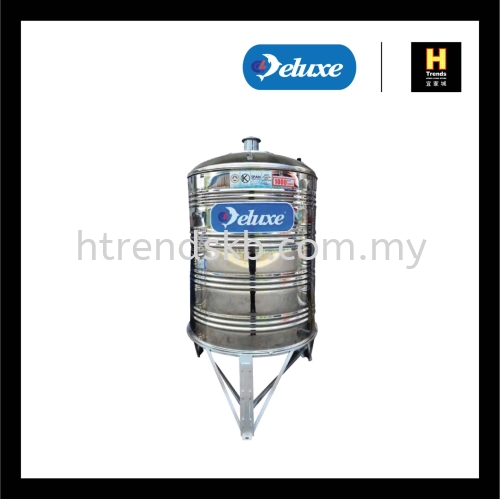 Deluxe 304 Stainless Steel Water Tank / Tangki Air (Vertical With Stand/ Round Bottom)