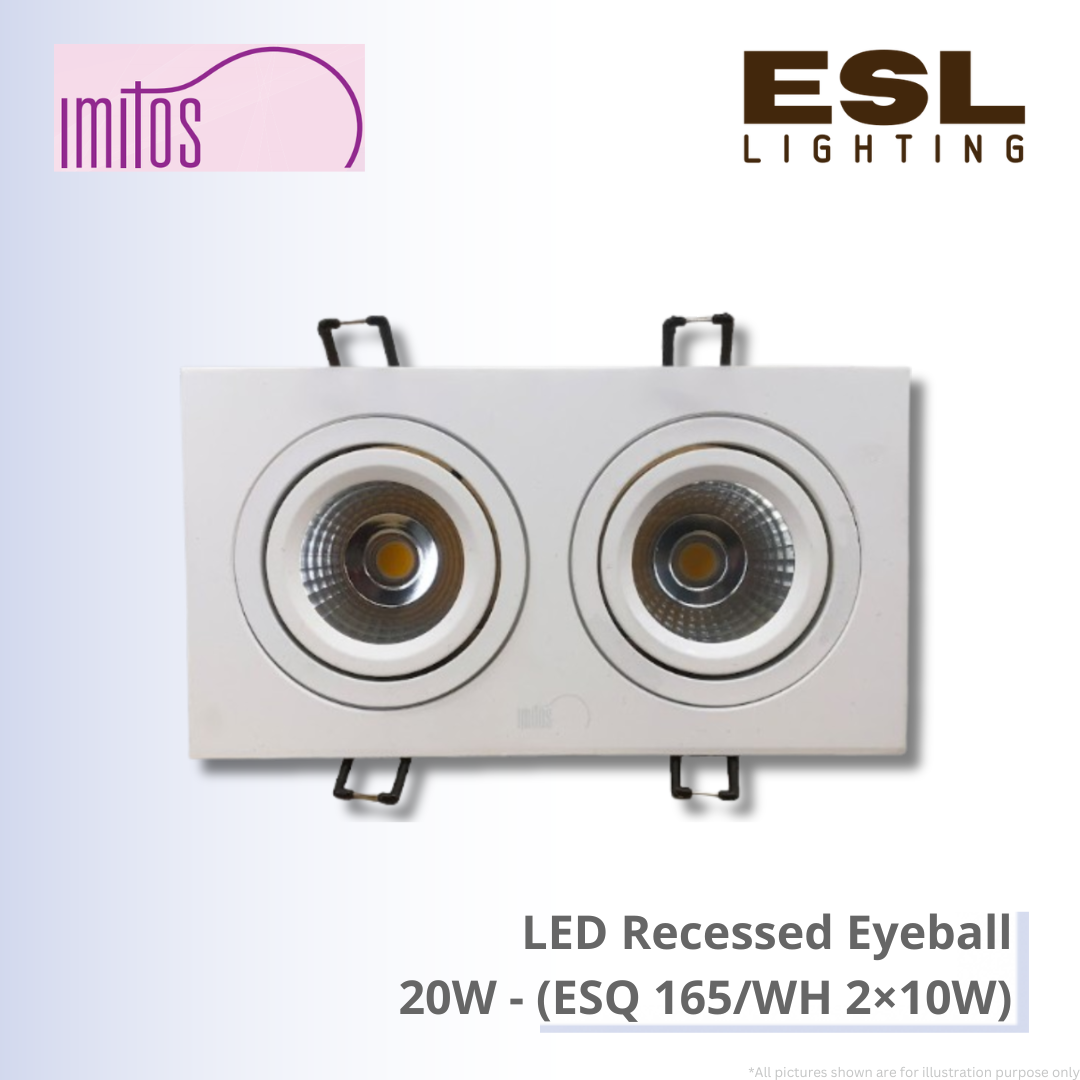 IMITOS LED Recessed Eyeball 20W - ESQ 165/WH 2×10W