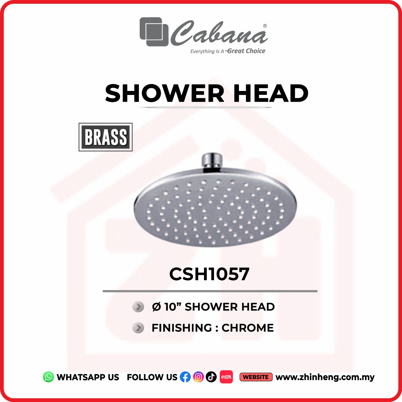 CABANA 10'' ROUND SHOWER HEAD  CSH1057
