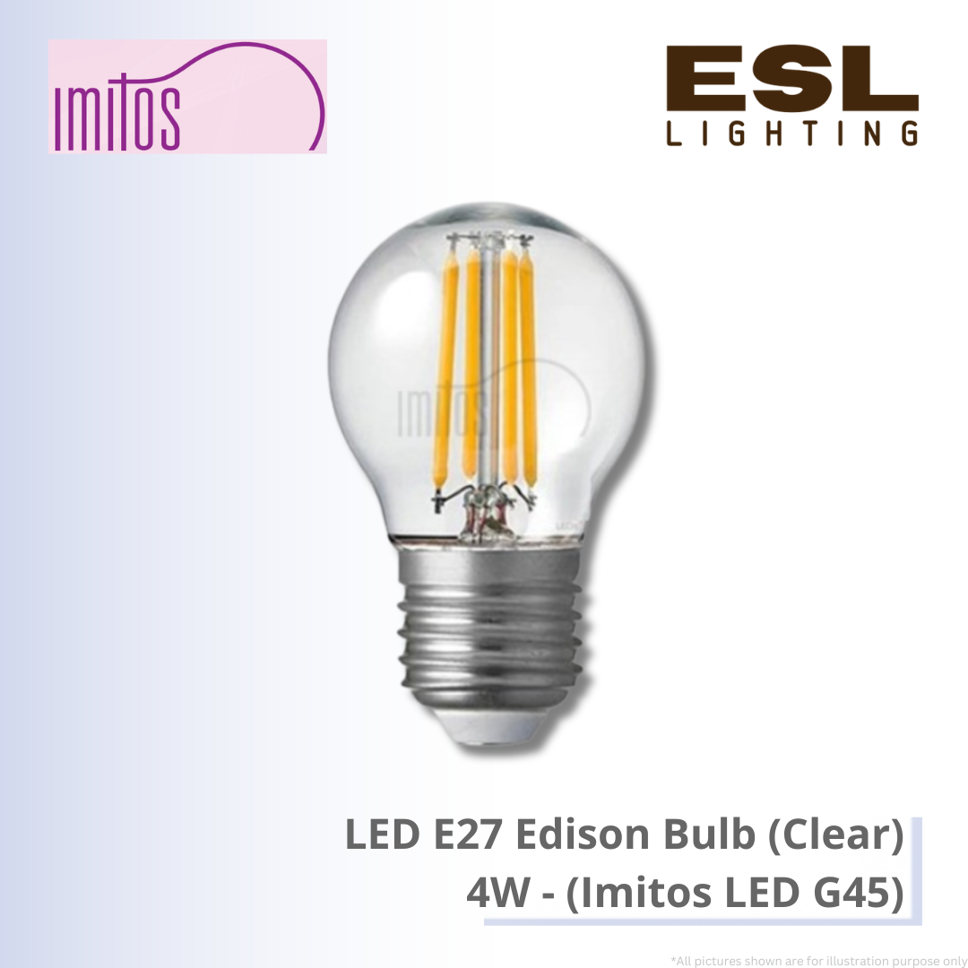 IMITOS LED E27 Edison Bulb (Clear) 4W - Imitos LED G45
