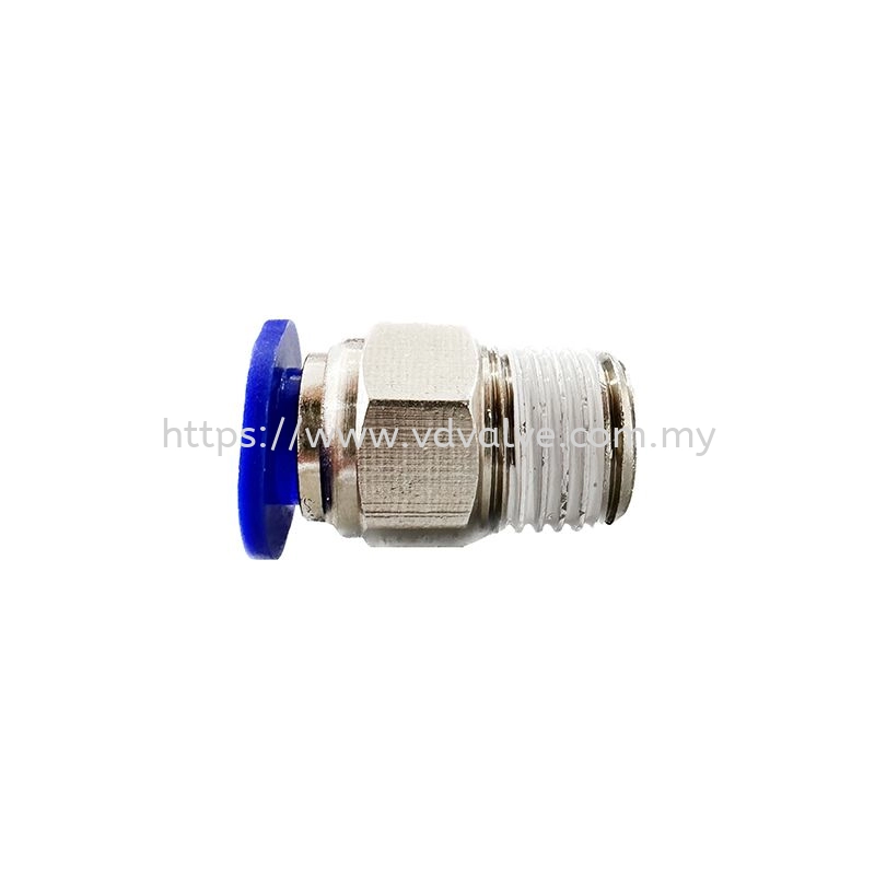STAR Pneumatic Push-in Fitting Straight Type - Thread Size M5 to 1/2", Tube Size 4MM to 16MM
