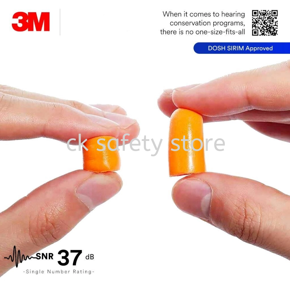 3M 1100 Uncorded Soft Foam Disposable Earplugs SNR 37 dB