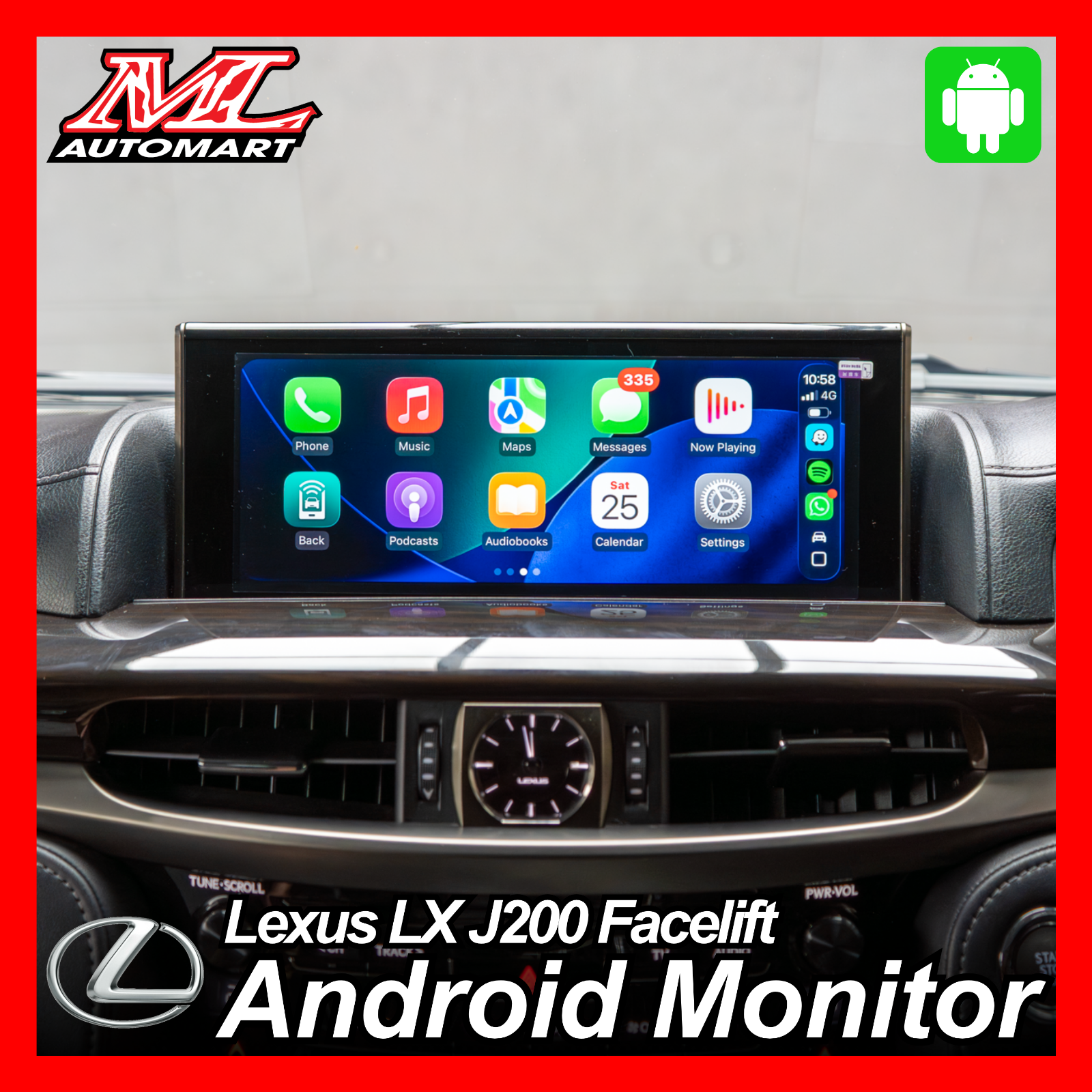 Lexus LX J200 Facelift Android Monitor