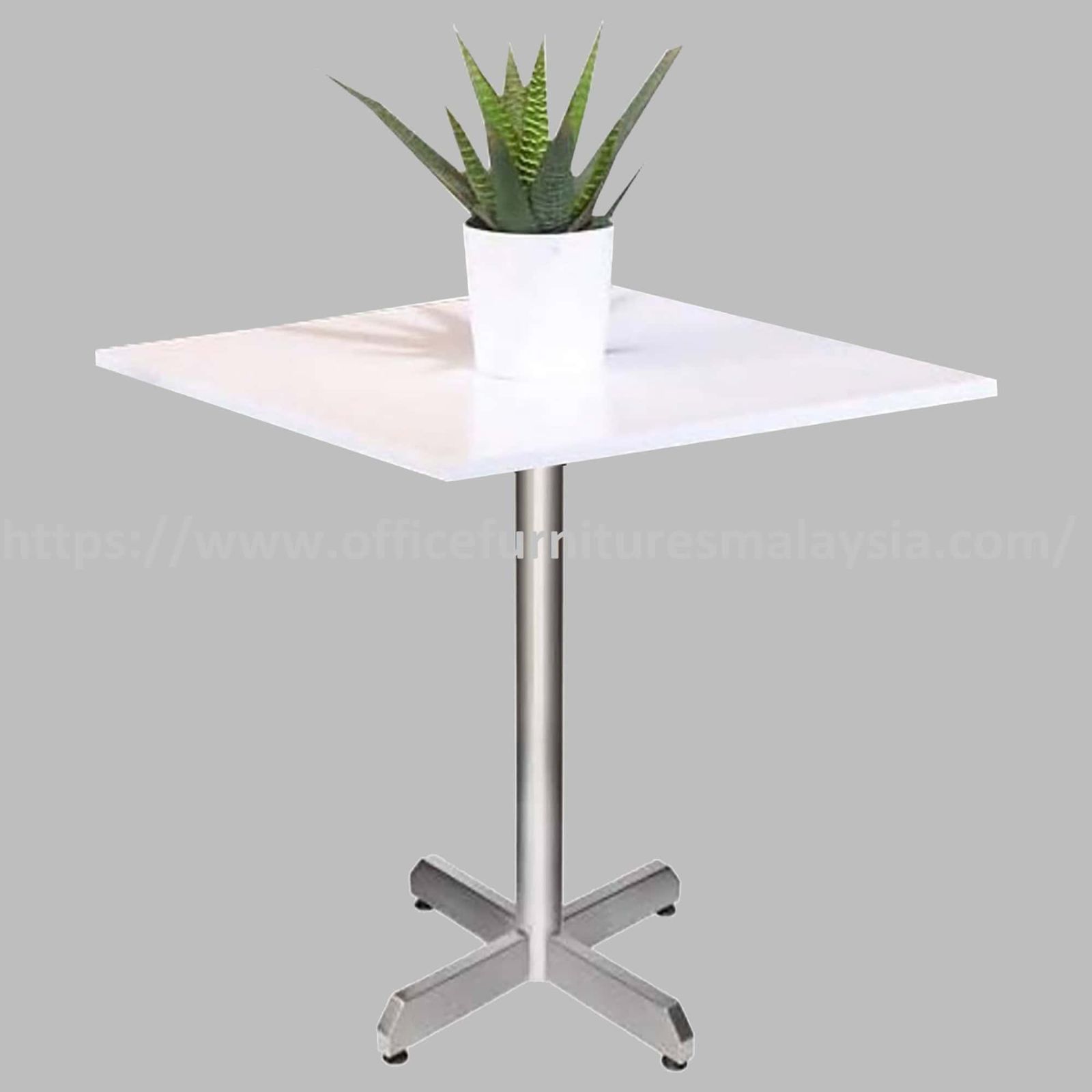 2.5ft High Square Chipboard Table Top with X-Shape Stainless Steel Leg OFSM147C7575HS