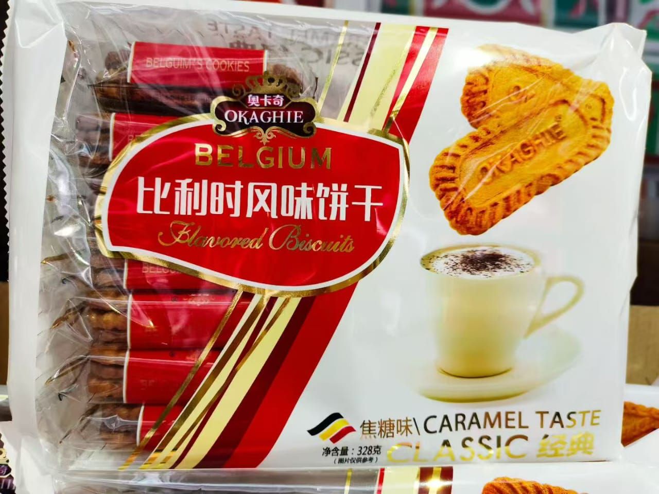 比利时风味饼干BELGIUM BISCUITS 328G[18PACK/CTN]