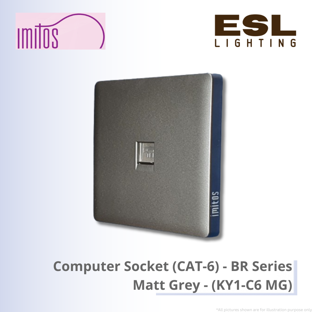IMITOS Computer Socket (CAT-6) (BR Series) Matt Grey - KY1-C6 MG