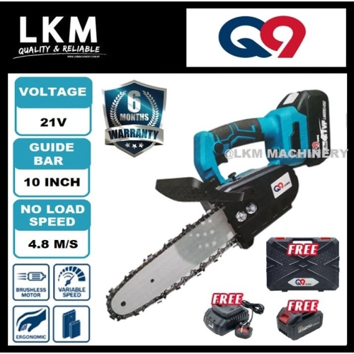 Q9 21V Brushless Cordless 10" Chainsaw | Wood Cutter | Mesin Potong Kayu | QET2110BCS QNINE Chain Saw