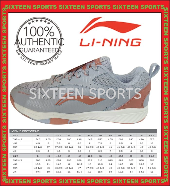 Li-Ning Ultra Power Badminton Shoes - Arctic Ice / Lobster Bisque - AYTT045-11
